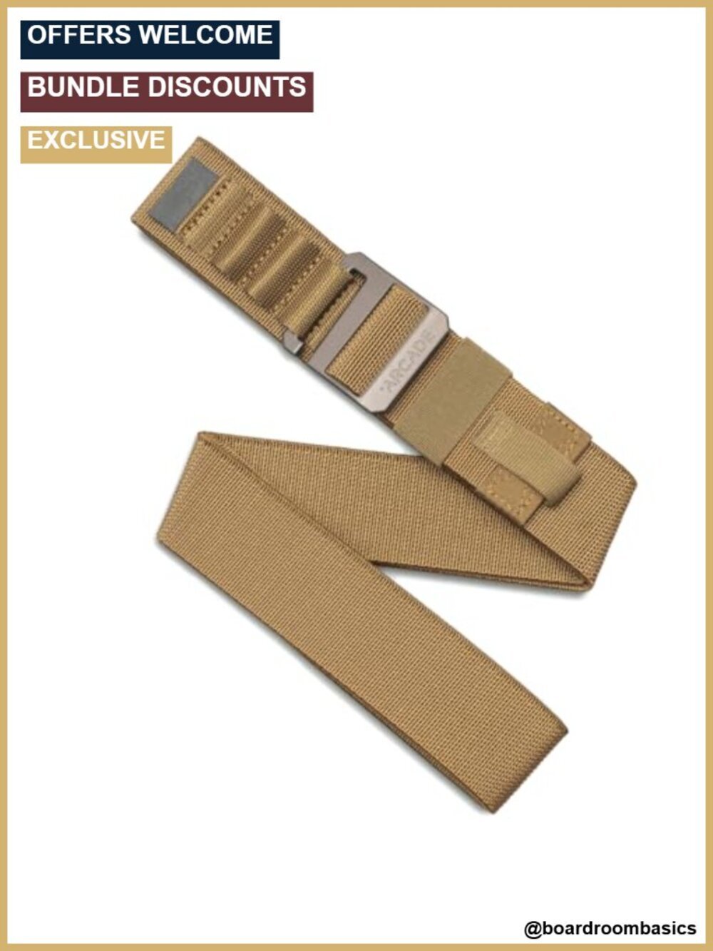 Arcade Aluminum Buckle Performance Stretch Webbing Belt